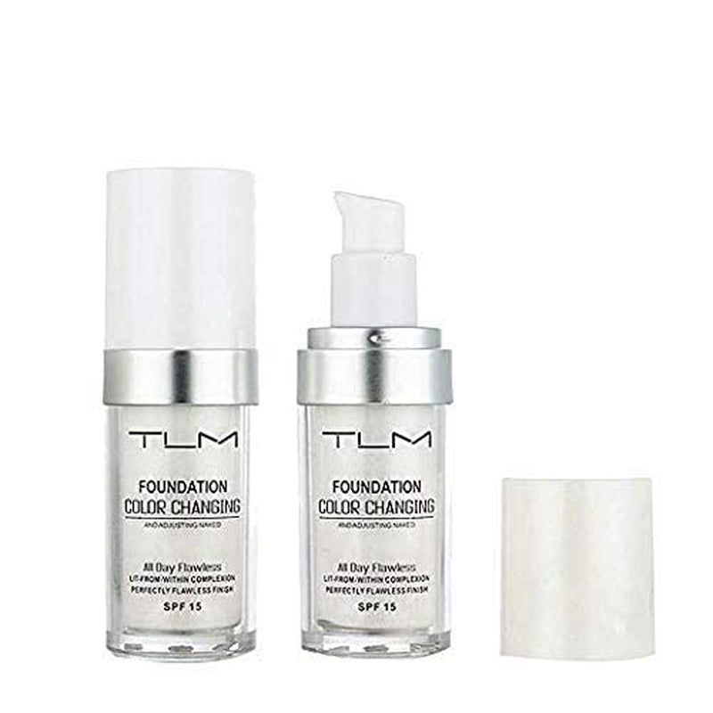 30Ml TLM Color Changing Foundation Liquid Base Makeup Change to Your Skin Tone by Just Blending, White