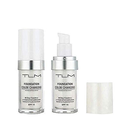 30Ml TLM Color Changing Foundation Liquid Base Makeup Change to Your Skin Tone by Just Blending, White
